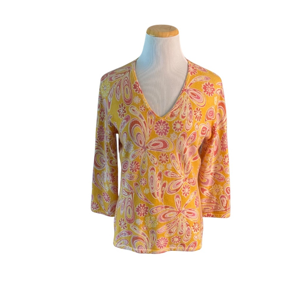 Daniel Bishop paisley cashmere sweater - size m